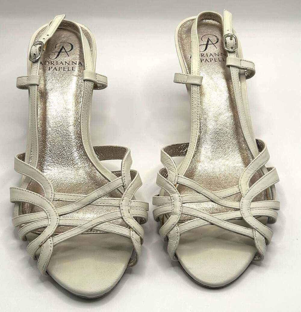 Adrianna Papell White Strappy Slingback Dress Sandals Size 9.5M - Picture 1 of 5